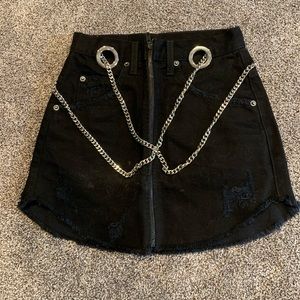 Black jean skirt